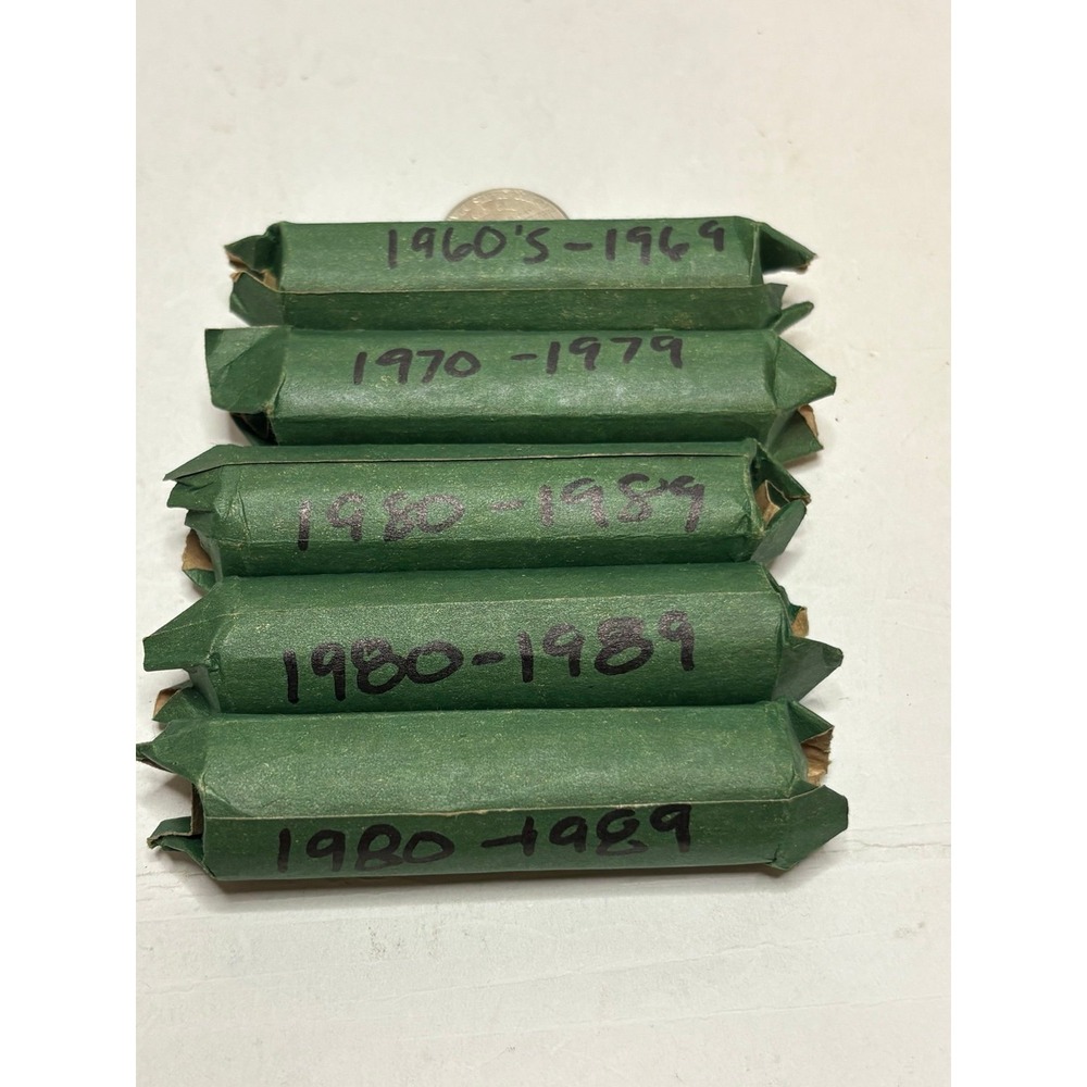 Estate Sale Find! Vintage Decade-Sorted Dime Rolls Lot (1960s-1980s) $25 Face Va